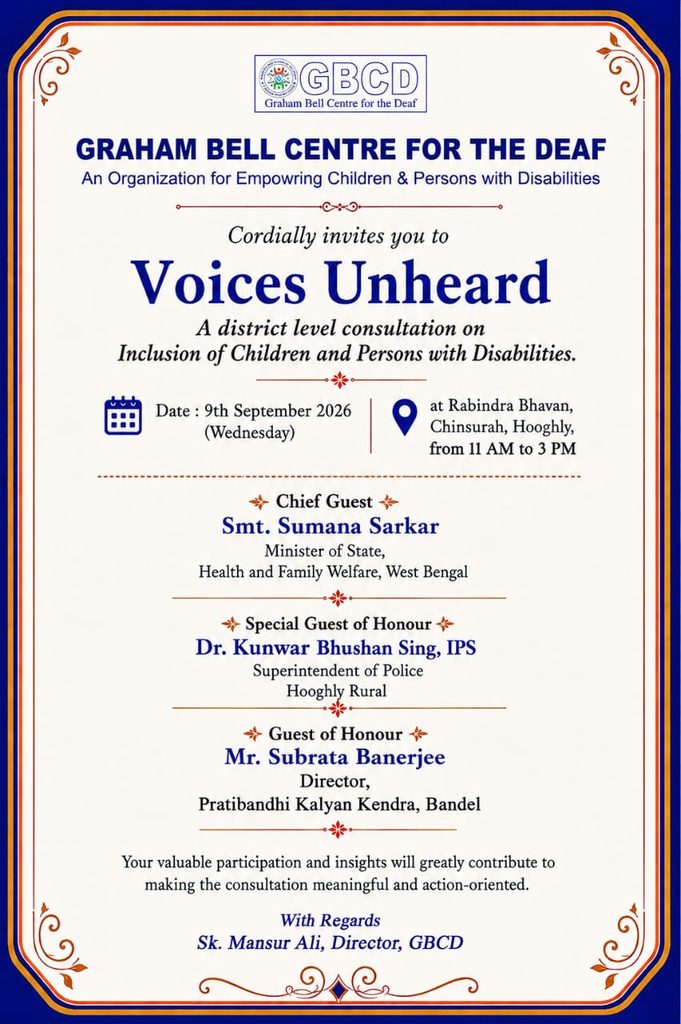 Voices Unheard: A district Level Consultation on  Inclusion of Children and Persons with Disabilities